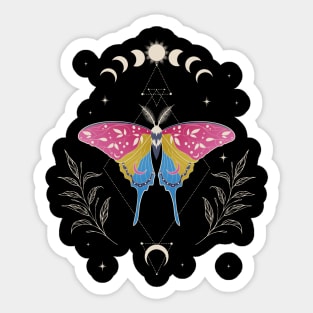 Pansexual Luna Moth Celestial Cottagecore LGBT Pride Flag Sticker